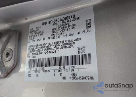 2016 Ford Transit Connect Xl из США, поврежденный, VIN NM0LS6E73G1262810